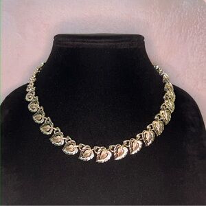 Lisner Gold Tone Heart Leaf Necklace